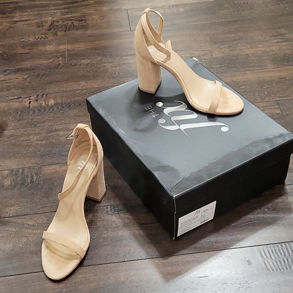 Nude Block Heels